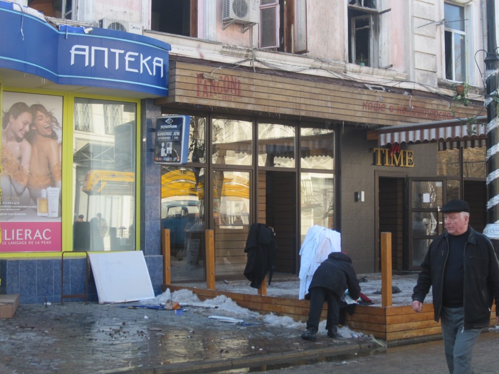 Пожар в центре Симферополя 23 декабря
