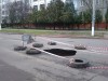 В Керчи снова провалился асфальт