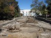 В Симферополе разобрали многострадальный фонтан в сквере Тренева