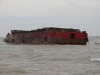 В Крыму на берег выбросило огромное судно