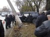 В Крыму джип свалил бетонный столб
