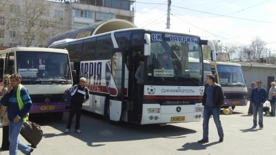 Автобус Таврии работает маршруткой