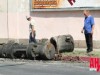 Посреди Керчи с грузовика упал дизель-молот