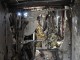 Сожженная стена одной из комнат. она горела после попадания из гранатомета