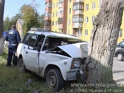 В Крыму пьяный разбил авто, удирая от гаишников