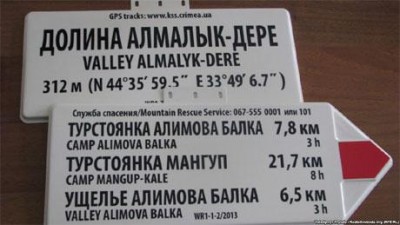 В Крыму забыли сделать указатели на украинском языке