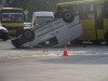 В центре Симферополя перевернулась машина (фото+видео)